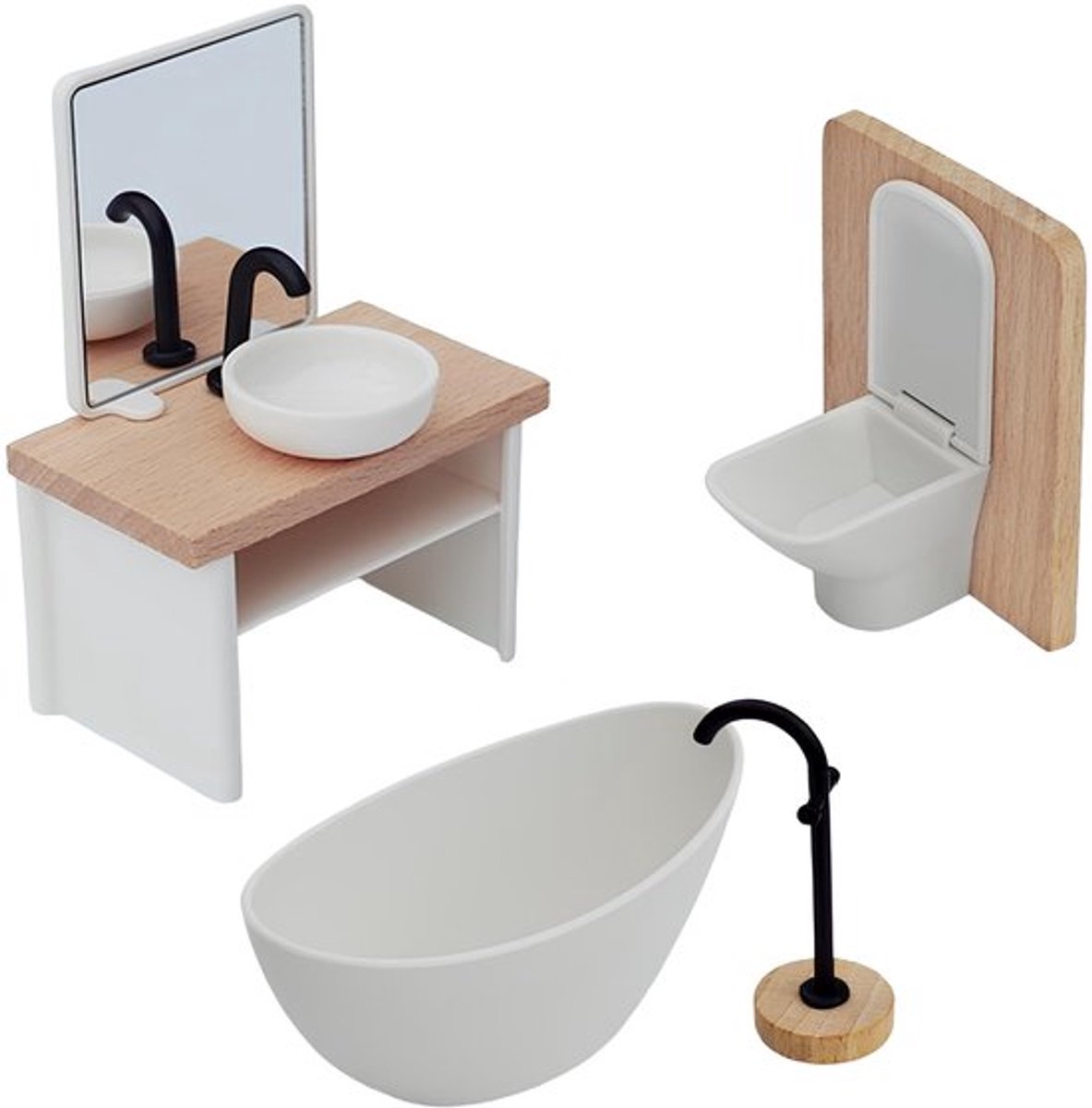Solidchoice - Dailygoody - Poppenhuisdecoratie - Miniatuur meubels badkamer - 4