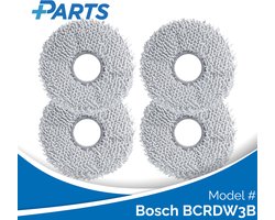 Bosch BCRDW3B Dweilpads (4 Stuks, Plus.Parts® alternatief voor BHZRMP3)