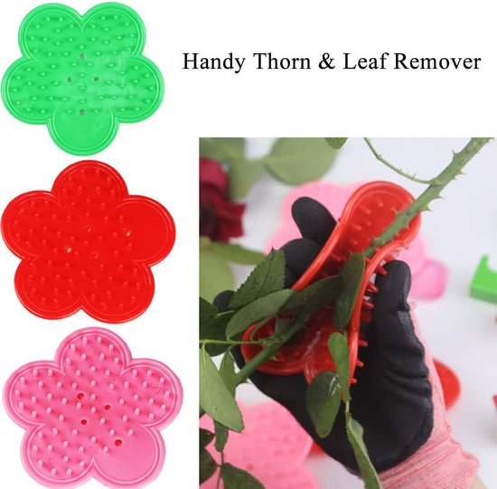 Bloem Doorn Stripper - Plukker Bladverwijderaar - Bloemen Verwerken - Zacht Flexibel Plastic - 2 Stuks - Roze van Bloem — afbeelding 3