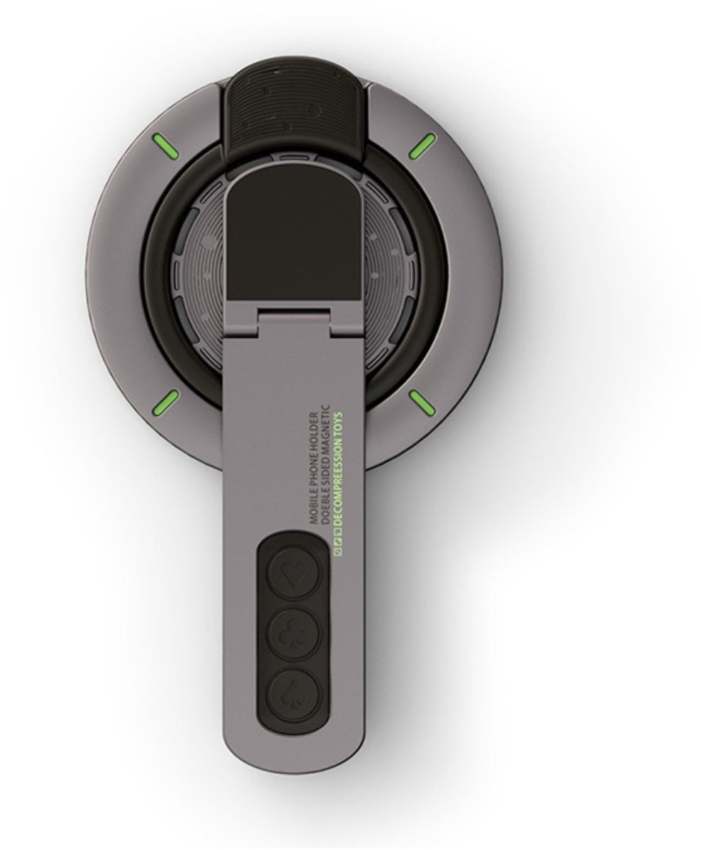 Magnetische telefoonringhouder en standaard - dubbelzijdig magnetisch met 360° rotatie en zelfklevende achterkant