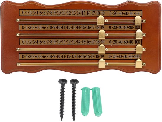 Biljart Scorebord - Snooker Score Keeper - Wedstrijd Bijhouden - 4 Baans Ontwerp - 52 x 26 cm - Houtkleur — afbeelding 5