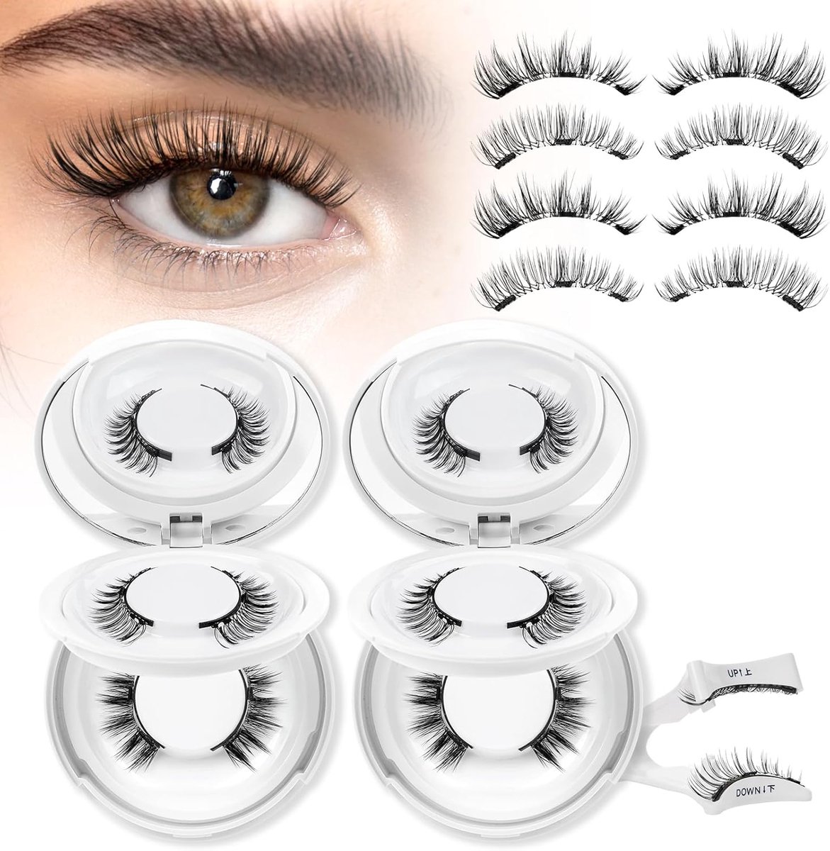 Magnetische Wimpers - Wimpers Zonder Lijm - Snelle Make-up - Met Applicator - 4 Paar - Natuurlijk