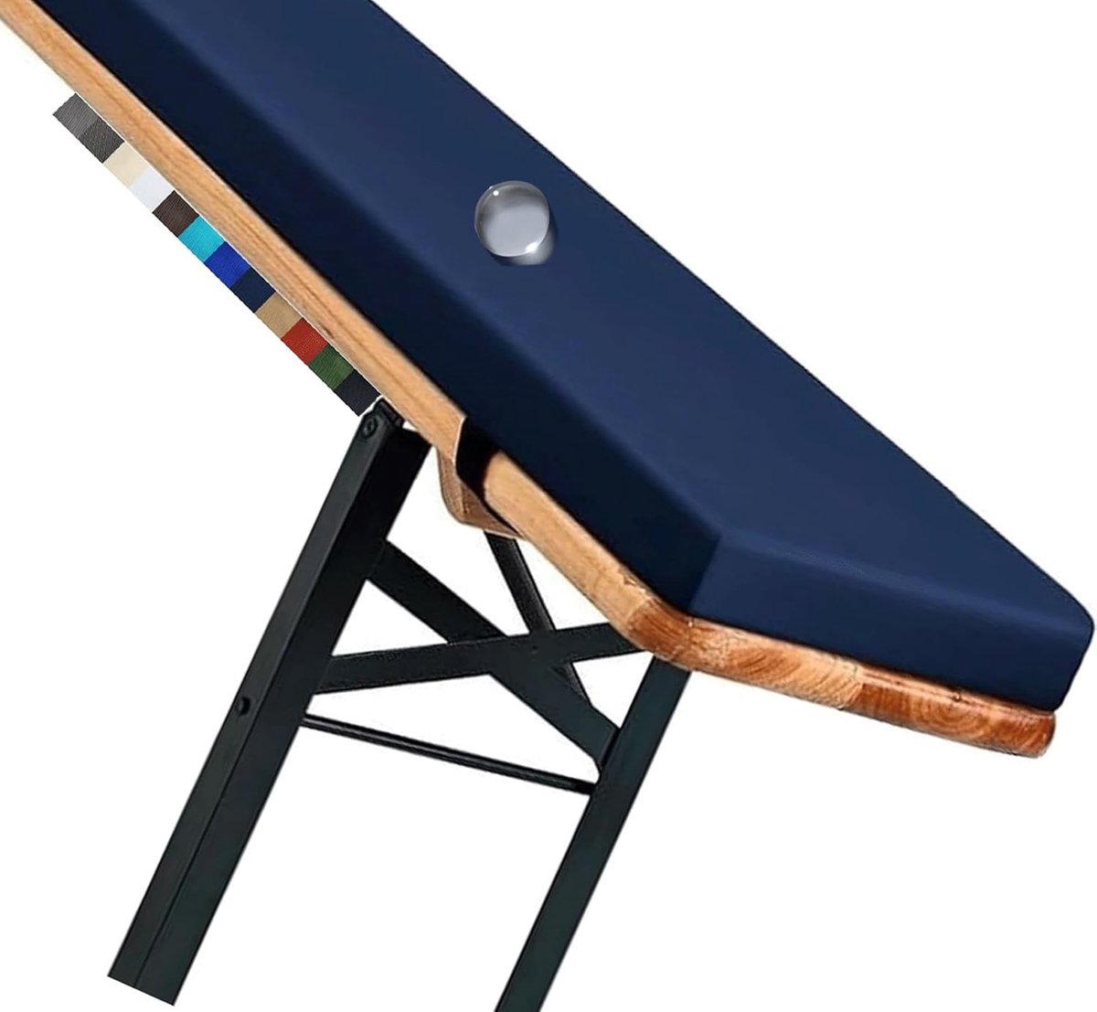 Tuinbank Kussen - Zitkussen Bank - Buiten Zitten - Waterdicht PU-leer - 178 x 28 cm - Marineblauw