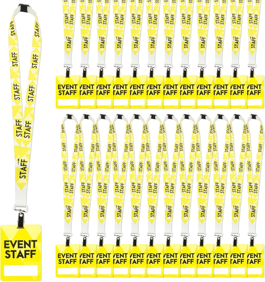 Badge Lanyards - Paskaarten Sets - Evenementen Organisatie - Veiligheidssluiting - 25 Sets - Geel