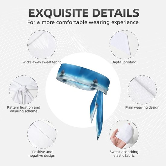 Sport Bandana Sjaal - Hoofdband Sjaal - Sport en Fitness - Dubbelzijdig Bruikbaar - 104 cm Lengte - Zwart — afbeelding 3