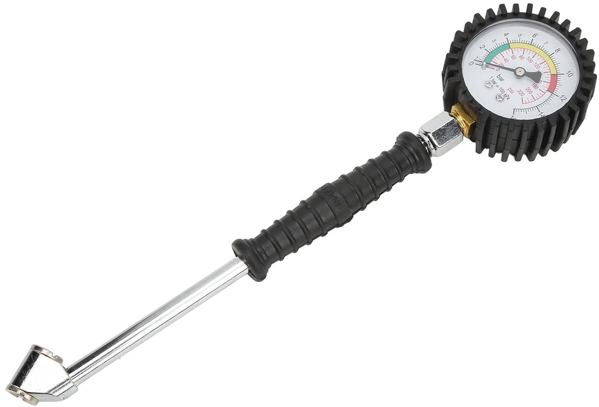 Bandenspanningsmeter - Drukmeter - Voertuig Veiligheid - Geïntegreerde Ontluchtingsknop - 0-220 PSI - Zilver