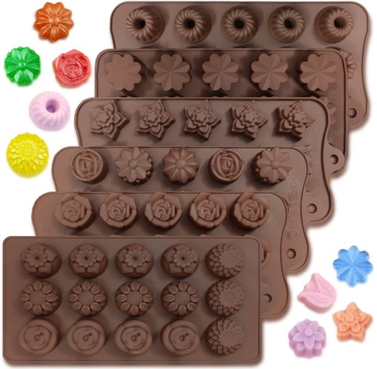Dailygoody - Chocoladevormen - Siliconen Snoepvormen - Antiaanbaklaag - Multi