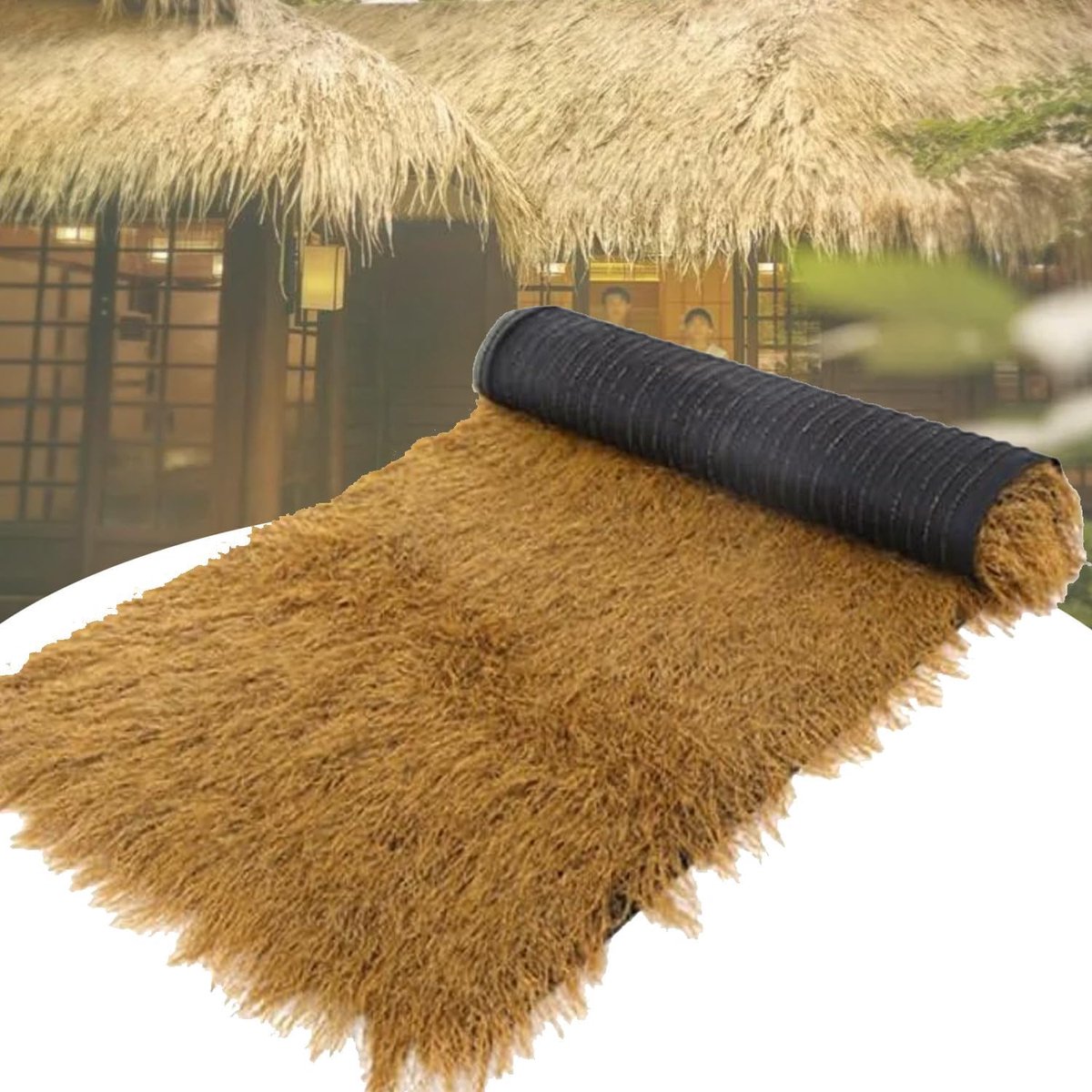 Synthetisch rieten dak - Kunstgras afdekking - Decoratie buiten - Weerbestendig materiaal - 1 x 3 m - Natuurlijk