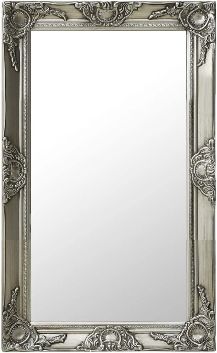 Wandspiegel Barok - Decoratieve spiegel - Interieur verfraaien - Decoratief barok patroon - 50 x 80 cm - Zilver