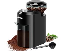 Elektrische Koffiemolen - Zwart/Zilver - Instelbare Maalstanden - Geschikt voor 2-12 Kopjes - Voor Koffieliefhebbers