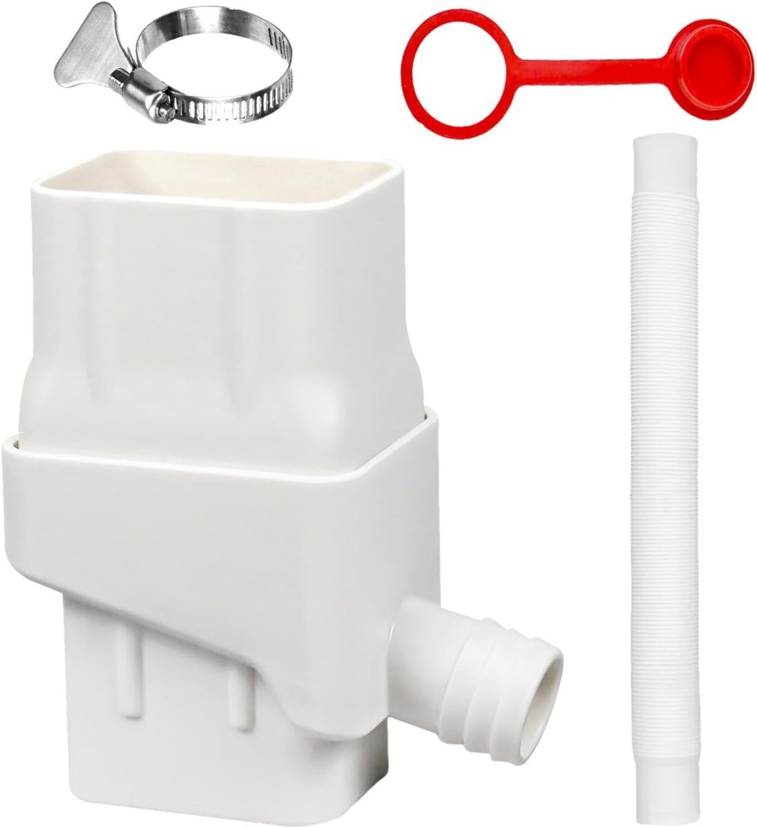 Regenpijp Afleider - Regenwateropvanger - Tuin Irrigatie - Verstelbaar Volume - 2x3 inch - Wit