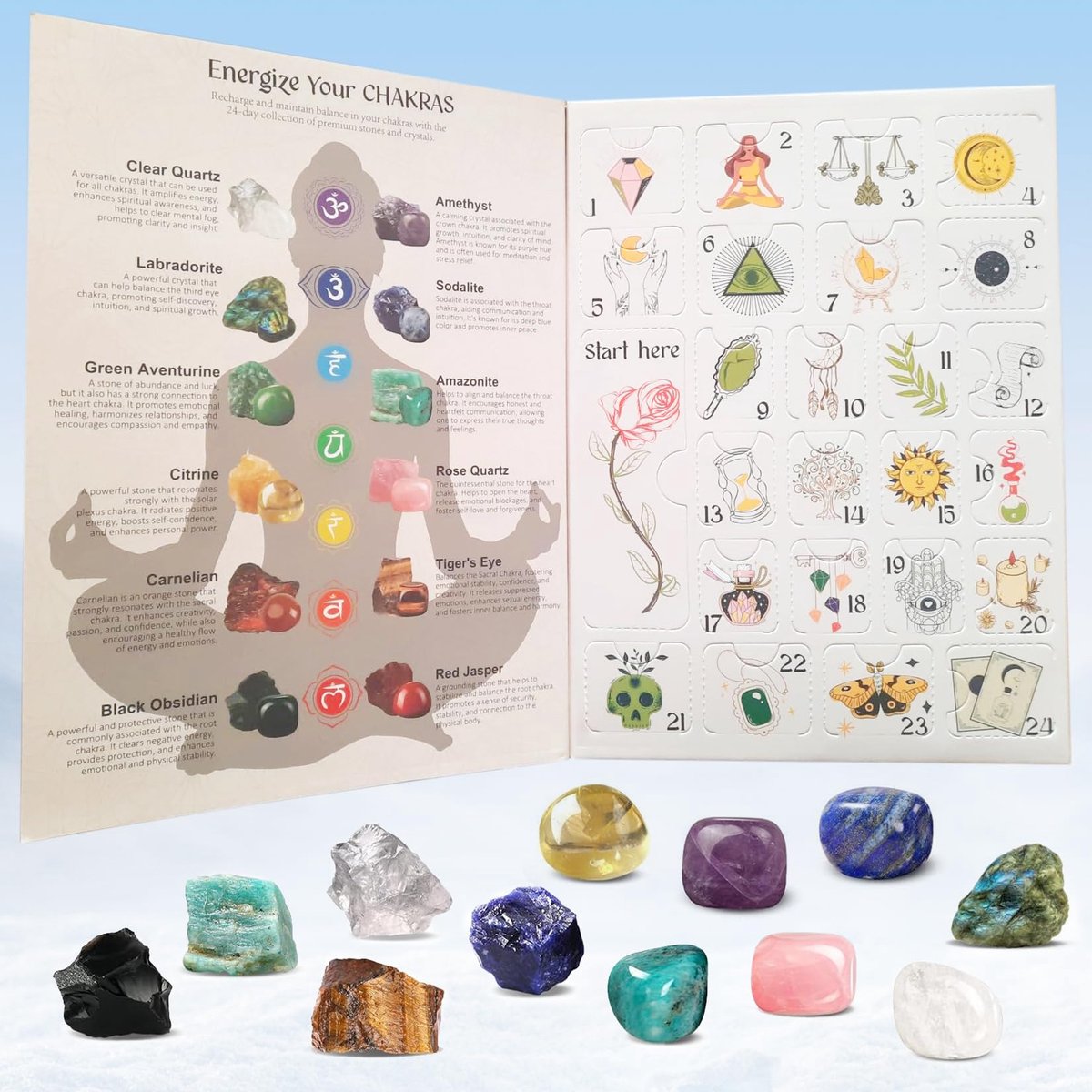 Adventskalender 2026 Vrouwen Kristallen Met 24 Edelstenen Kerst Countdown Cadeau voor Meisjes Jongens Geologie Liefhebbers — cadeau in Hobby - foto 2