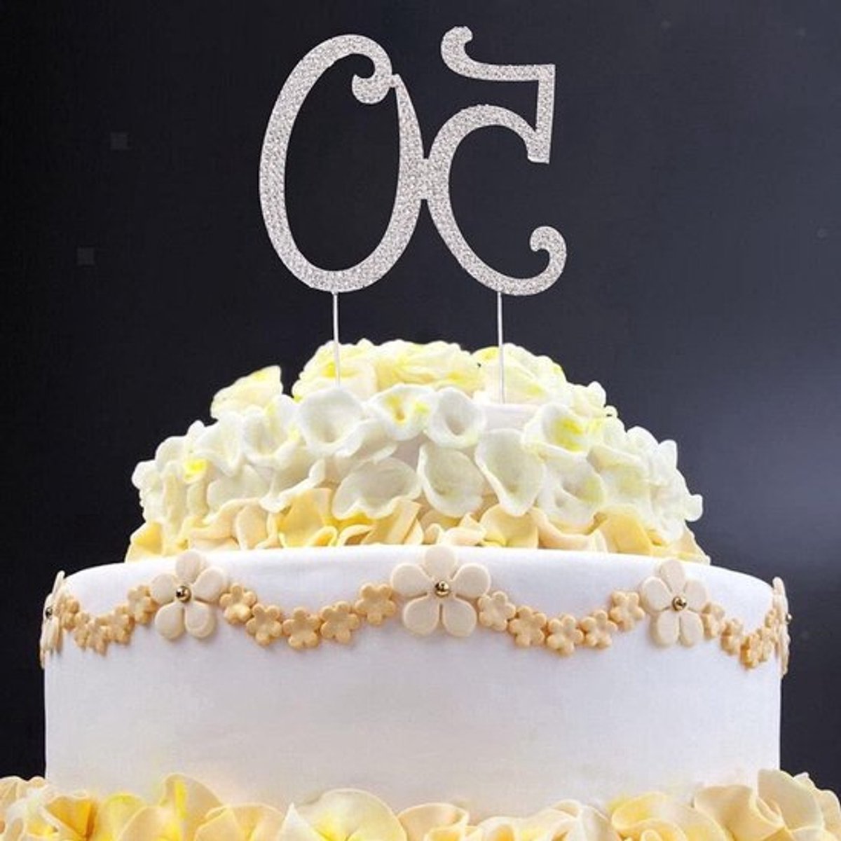 Plus - Verjaardagstaart Topper Nummer 50 Strass Pick - Zilverkleurig - Voor Verjaardagsfeest en Baby Shower Decoratie
