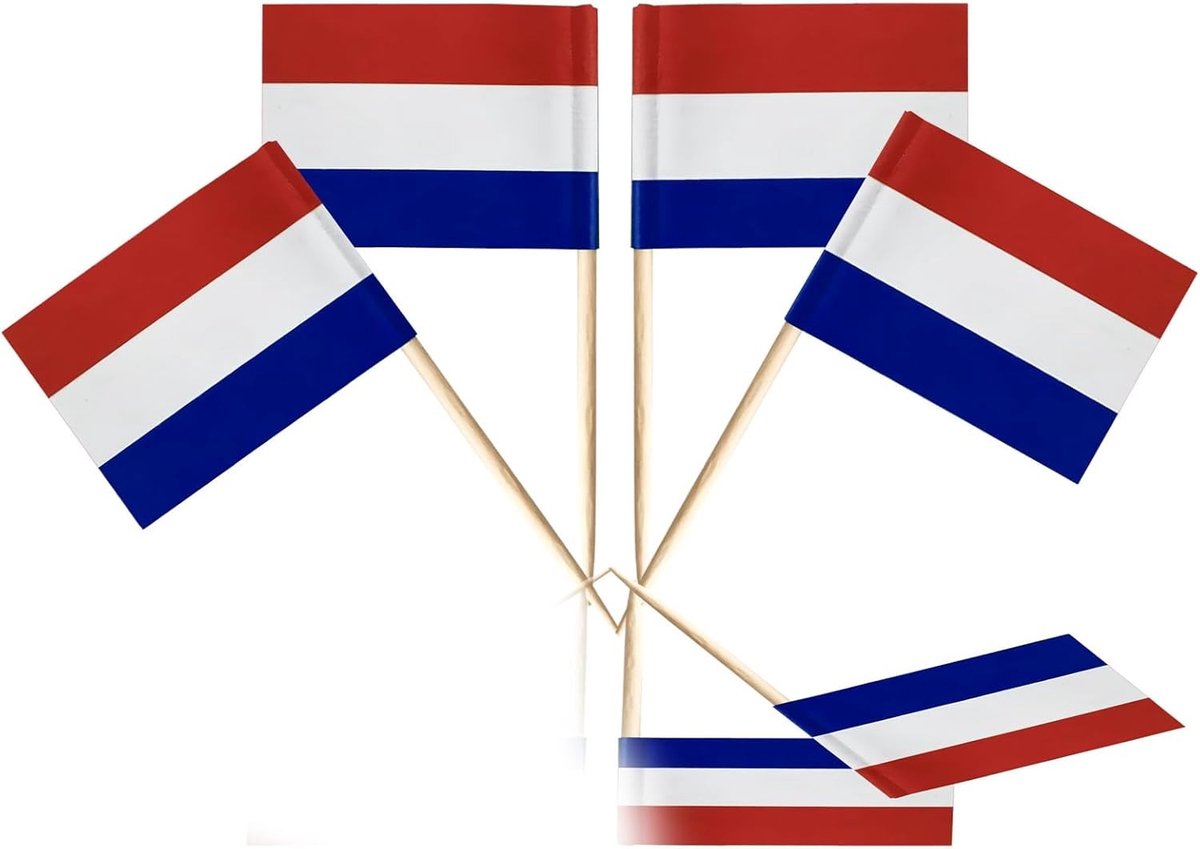 Vlaggen Tandenstokers - Houten Tandenstokers - Decoratieve Cupcake Toppers - Geschikt voor Feestdagen - Voor Verjaardagen en Bruiloften