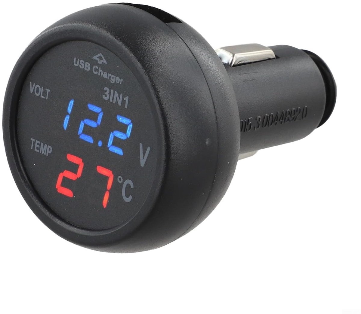 Digitale Autometer - 3-in-1 Gadget - Reistijd Monitoren - Real-time Weergave - 12/24 V - Rood Blauw