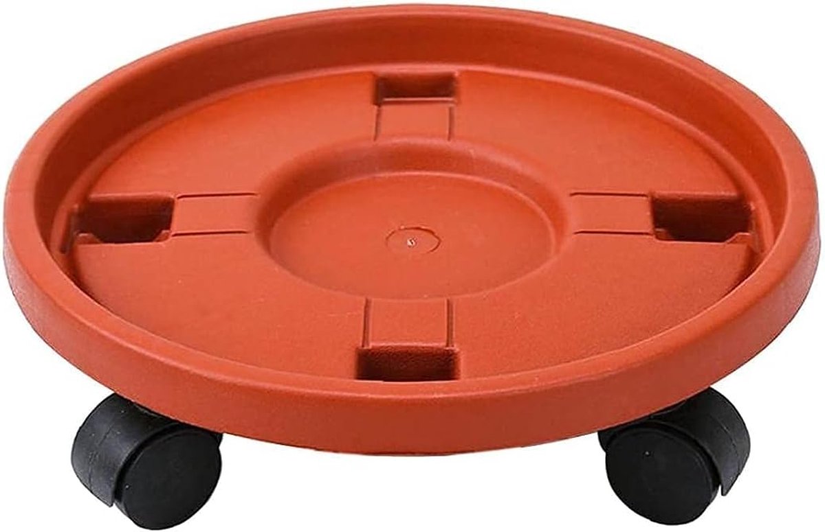 Plantenpot Caddy - Bloempotstandaard Rollend - Planten Verplaatsen - Universele Wielen - 37 cm Diameter - Zwart