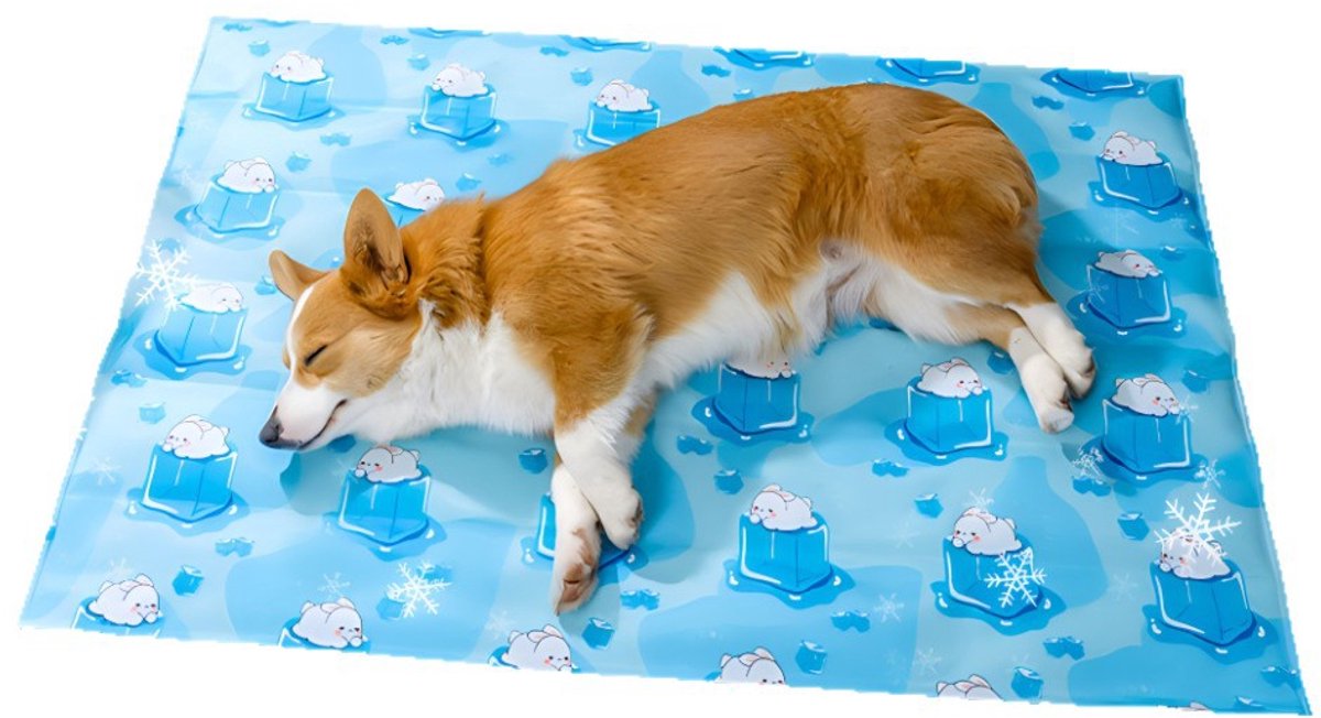 Koelmat Hond - Koelmat - Koelmat hond l - Zelfkoelende Hondenmat - Verkoelende Gelmat voor Honden en Katten - Cooling Pad voor Warme Zomerdagen - Opvouwbaar en Waterbestendig - Voor Binnen Buiten en Auto