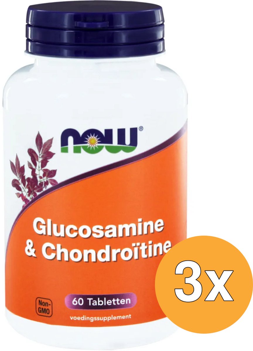 3x Now Glucosamine & Chondroitine (60 tabletten)