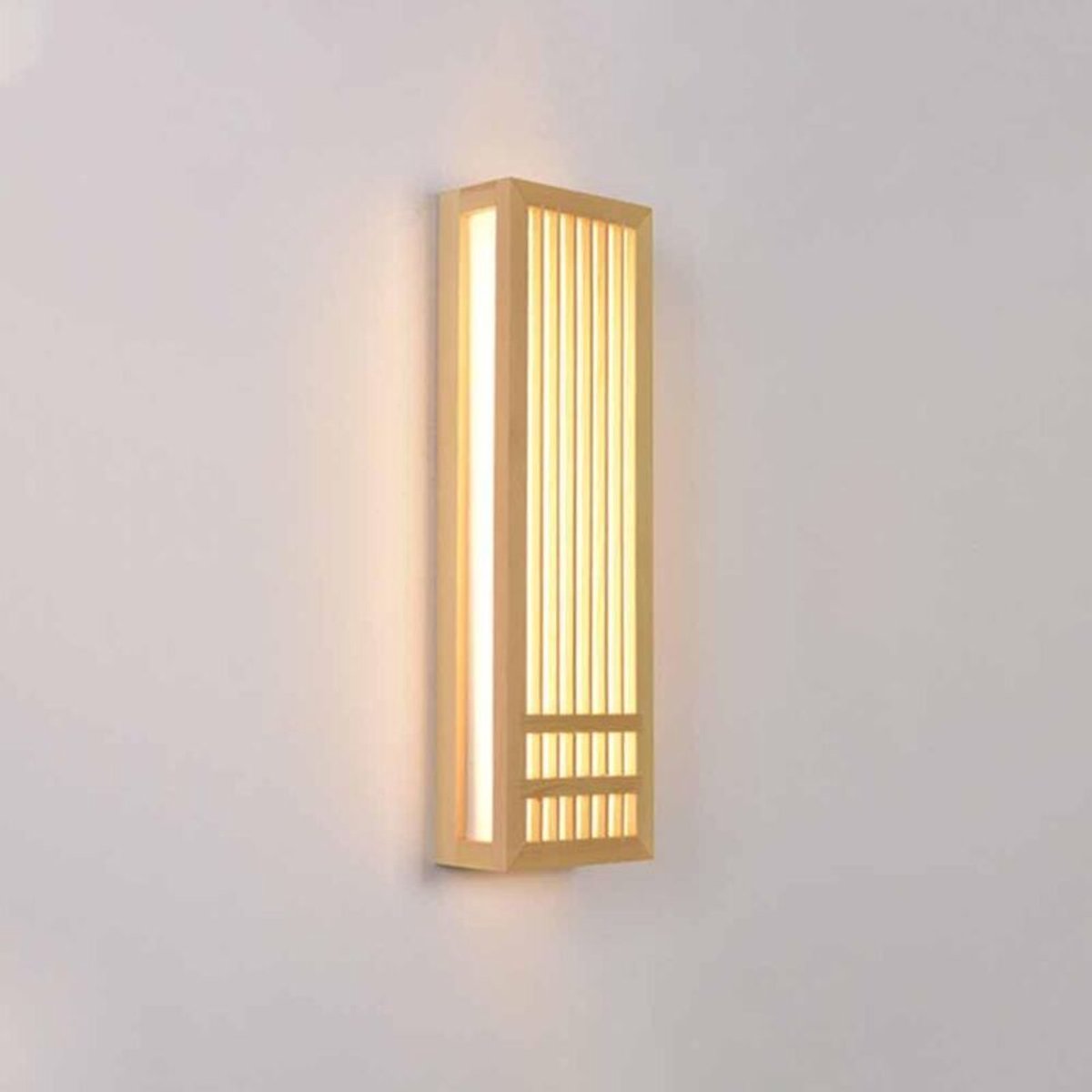 Retro wandlamp, creatieve rechthoekige houten wandlampgeschikt voor acryl lampenkap, eenvoudige en persoonlijke nachtlamp, wandlampgeschikt voor warm licht.