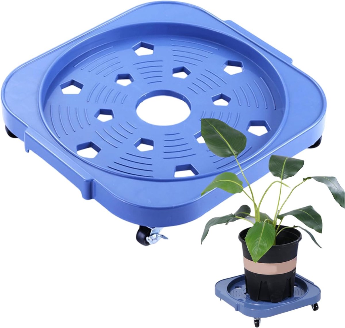 Emmer Kar - Mobiele Trolley - Zaken Transport - 360 Graden Wielen - 19 Liter - Blauw