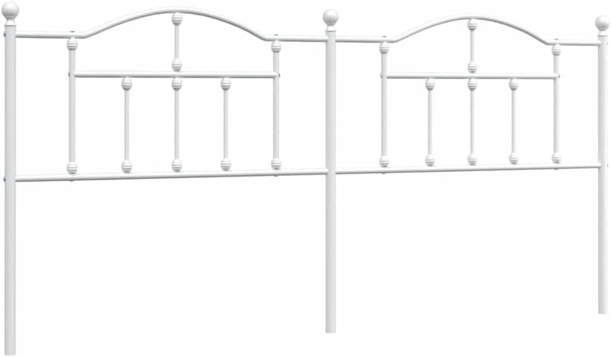 Hoofdbord Metaal - Bedonderdeel - Slaapkamer Decoratie - Robuuste Constructie - 193 cm - Wit