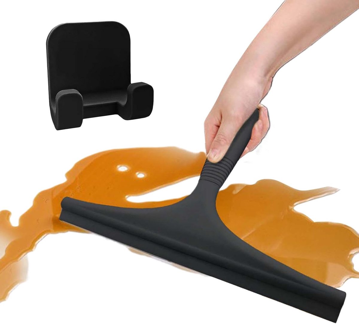 Raamwisser Douche - Glasreiniger Trekker - Streeploos Reinigen - Ergonomisch Handvat - 25.5 x 17 cm - Zwart