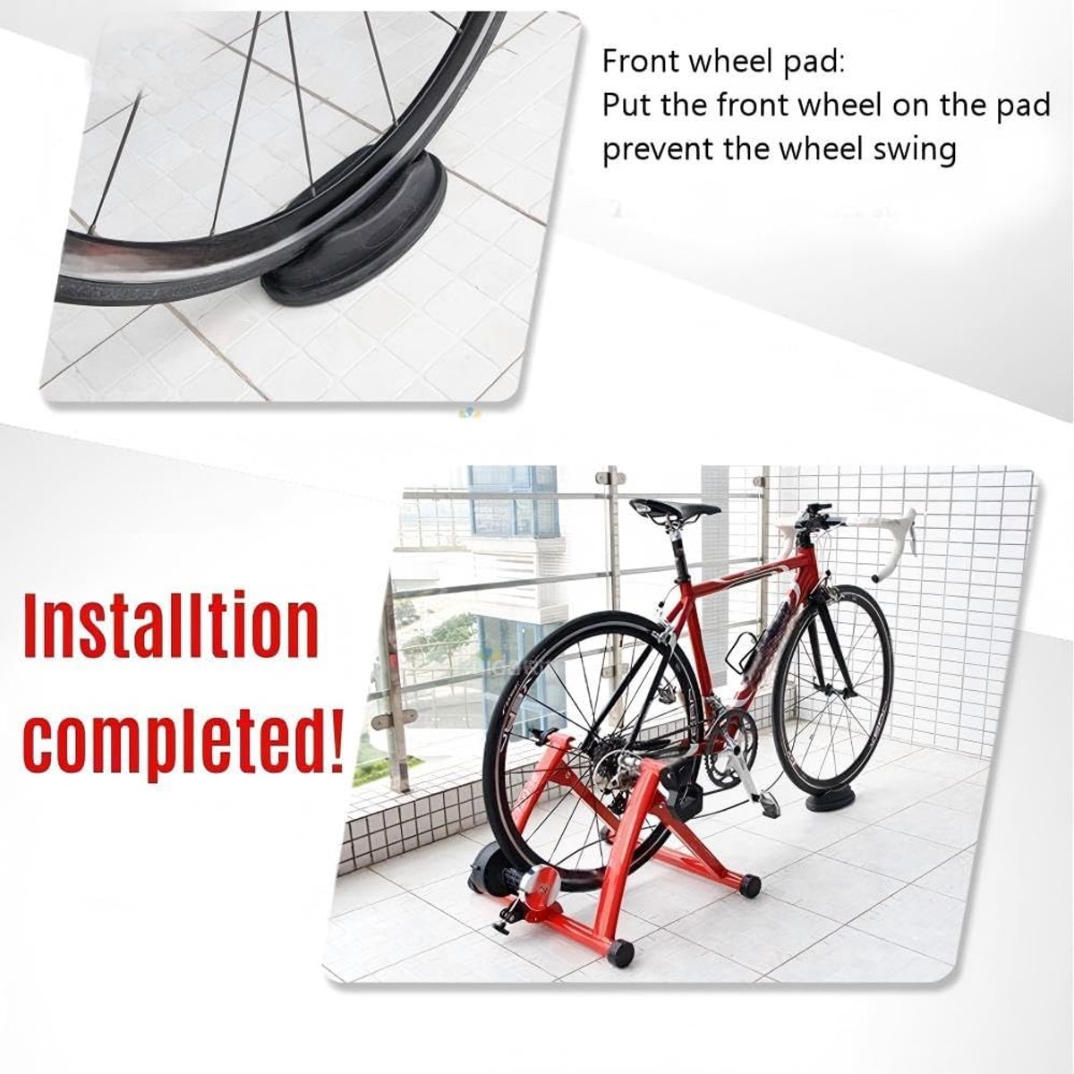 Fietstrainer Roller - Indoor Trainer - Thuis Trainen - Magnetisch Weerstandssysteem - 55 x 49 x 40 cm - Blauw