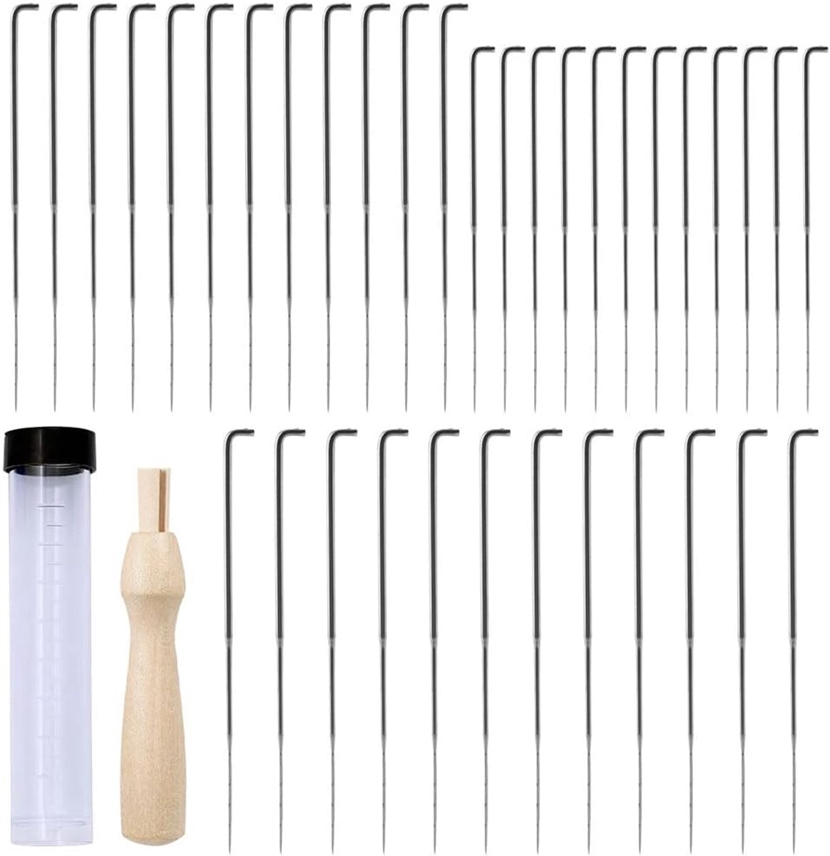 Viltnaaldenset - Naalden set - Hobby Vilten - 3 Maten Naalden - 36 Delig - Zwart