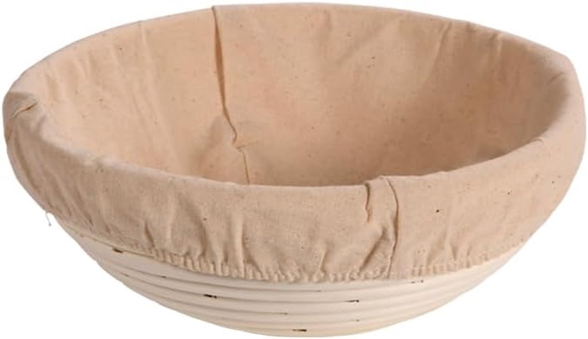 Gaarmand Broodmand - Rijsmand Deegmand - Brood Bakken - FSC Rotan Materiaal - Ø 22 x H 8 cm - Natuur
