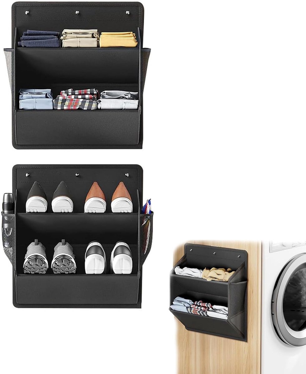 Killogood Hangende Organizer voor Camper - 2 stuks - Voor Smalle Deuren - Zonder Boren - Met Plakstrip - Diepe Vakken - Duurzaam