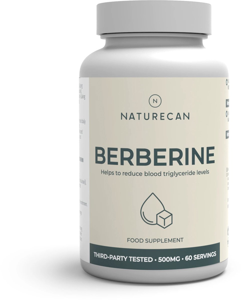 Naturecan - Berberine Capsules - 500 mg per Capsule - Berberine HCL - 120 Capsules - Veganistisch - Met Analysecertificaat (CoA)