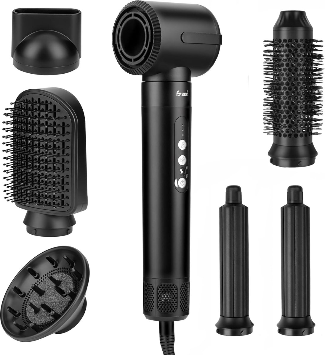 Haarstyler Set - Multistyler Föhn - Professioneel Haar Modelleren - 7 Verschillende Opzetstukken - 30 x 9 x 9 cm