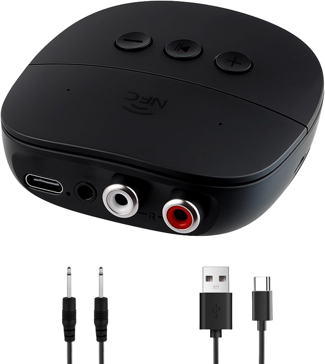 Bluetooth Ontvanger - Audio Adapter - Muziek Streamen - NFC Koppeling - Bluetooth 5.2 - Zwart