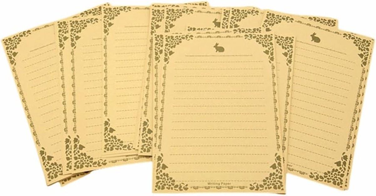 Lijnpapier A5 met konijn, 100 vellen, vintage uitnodigingen, anti-kras en milieuvriendelijk ontwerp