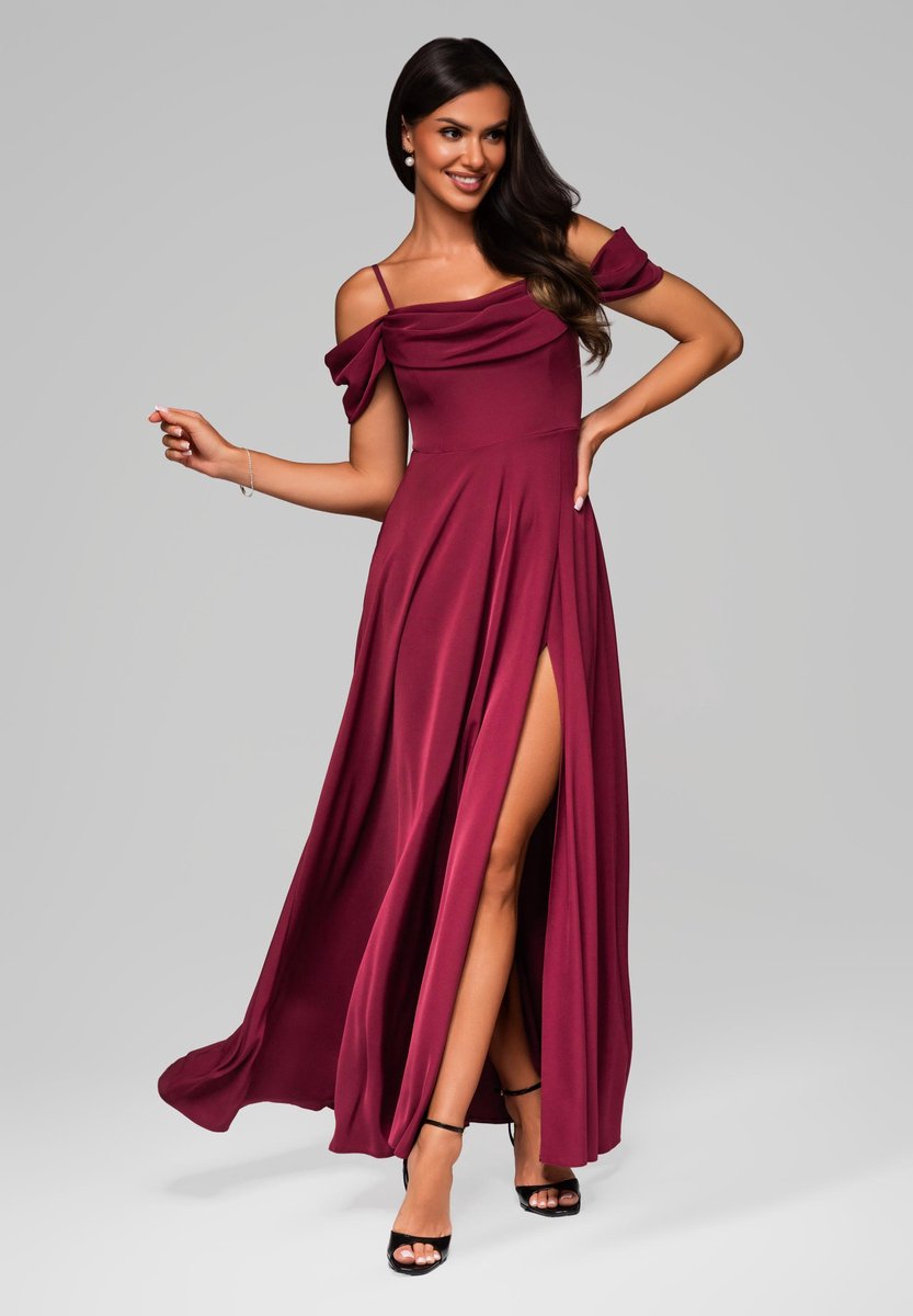 LARICA Jurk - Rits - Jurk Donkerrood S