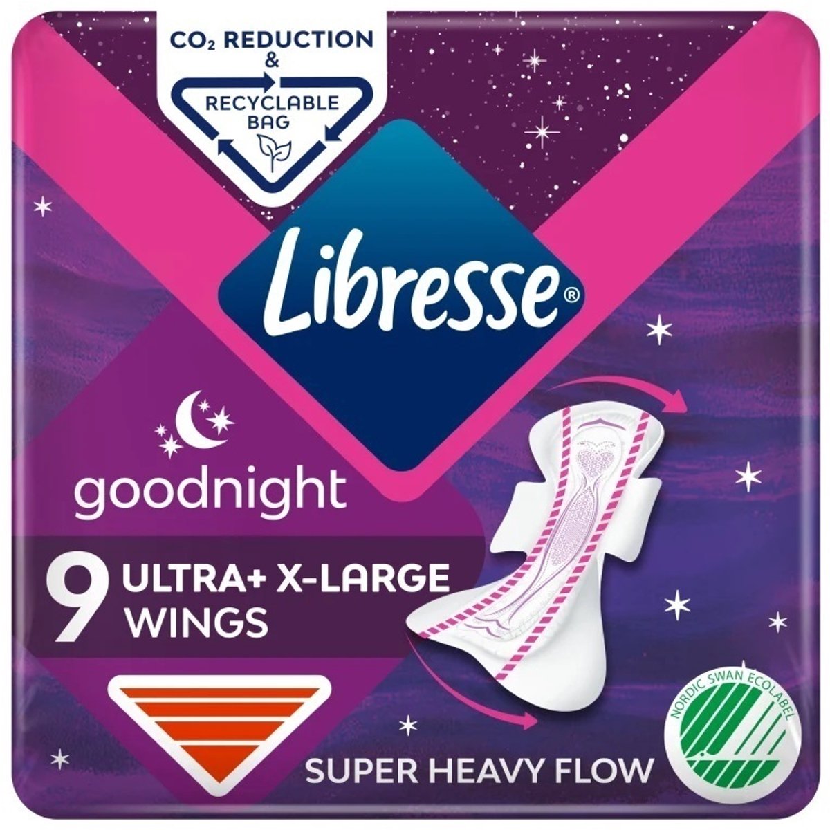 Bol.com Libresse Ultra Goodnight Maandverband XL 9ST aanbieding