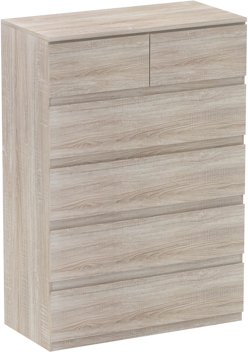 HOMCOM Ladekast Spaanplaat - 80x39x115cm - Natuurlijk hout