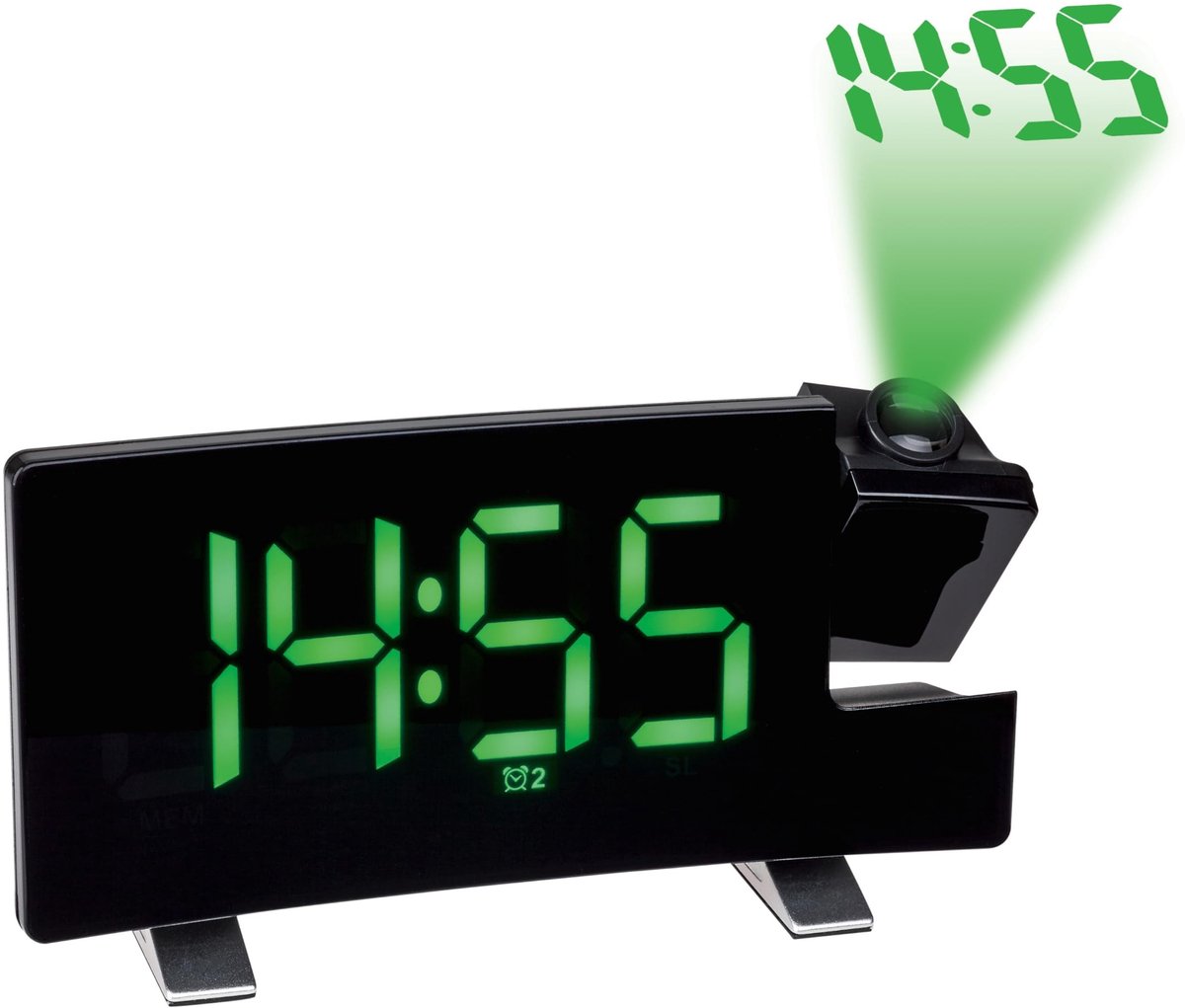 Solidchoice - Projectie Alarmklok met FM Radio en Twee Alarmtijden