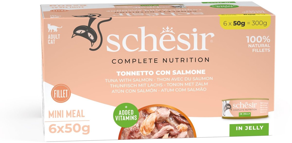 Solidchoice - Tonijn met Zalm in Gelei voor Katten, 6 x 50g