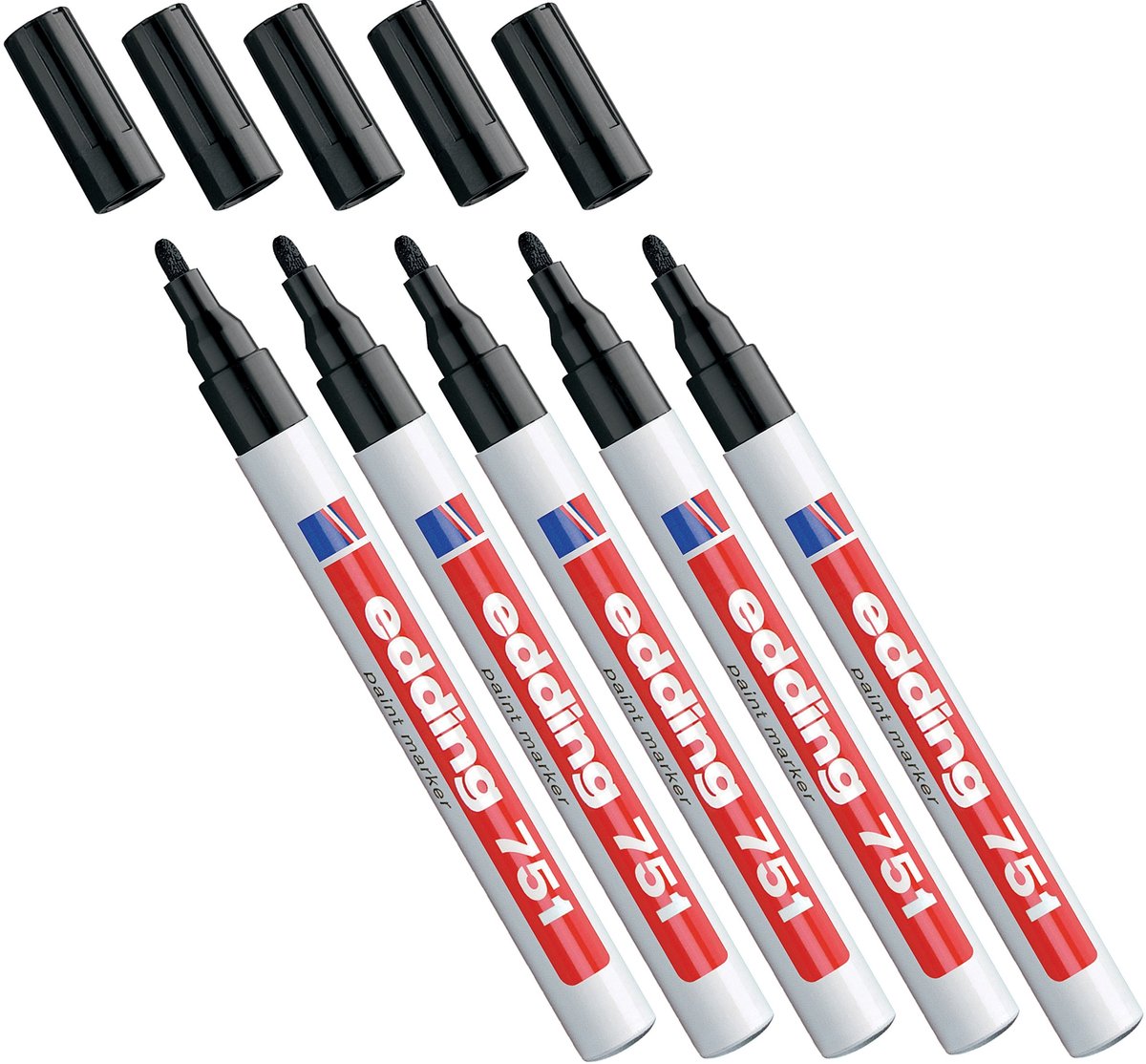 Solidchoice - Zwarte Paint Marker Set van 5 Stuks