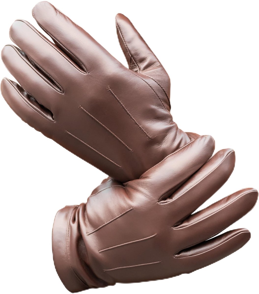 Solidchoice - Luxe Leren Herenhandschoenen Gevoerd met Kasjmier