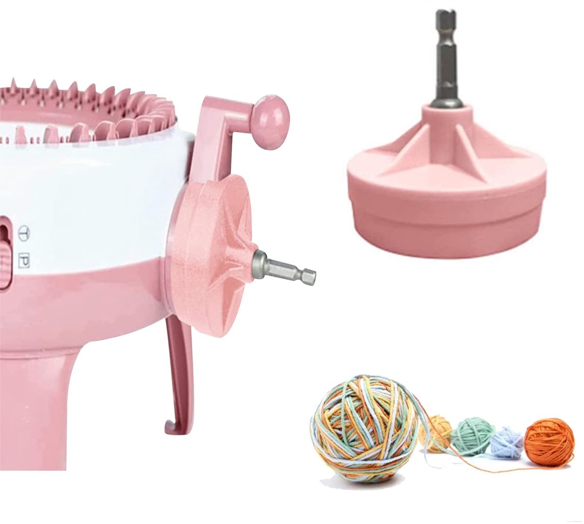 Solidchoice - Adapter voor Breimachines met Kruik Handvat (Roze)