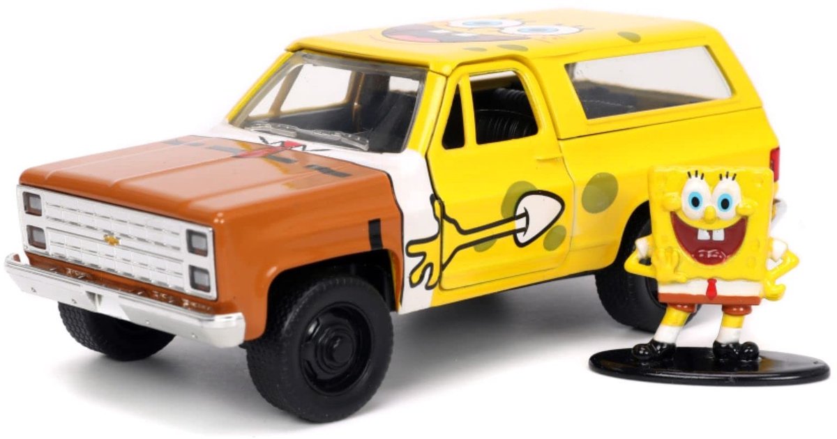 Solidchoice - Miniatuur 1980 Chevy K5 Blazer met SpongeBob Figuro