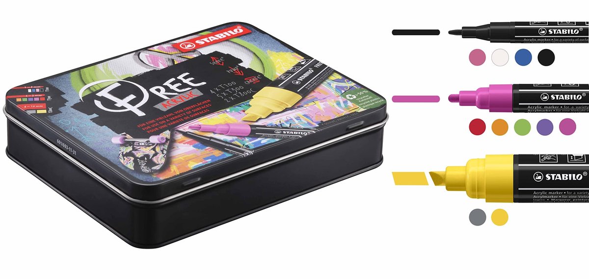 Solidchoice - Acryl Marker Starterset, 11 Stuks in Diverse Kleuren
