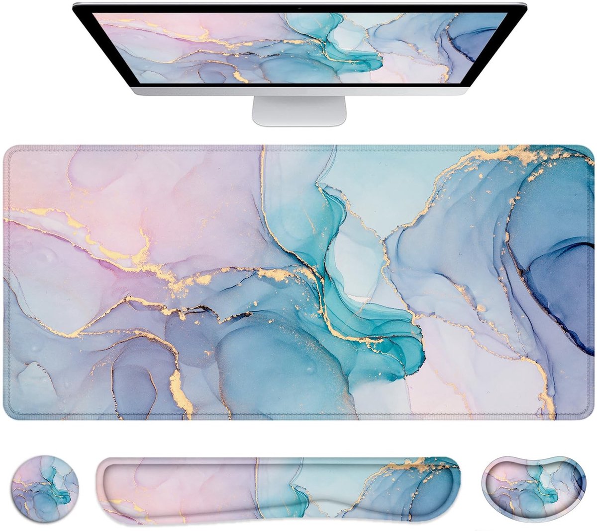 Solidchoice - Grote Mouse Pad met Polssteun voor Ergonomisch Gebruik op Kantoor en Thuis