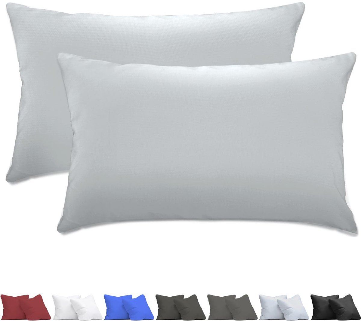 Solidchoice - Set van 2 Kussenhoezen 50x70 cm Lichtgrijs