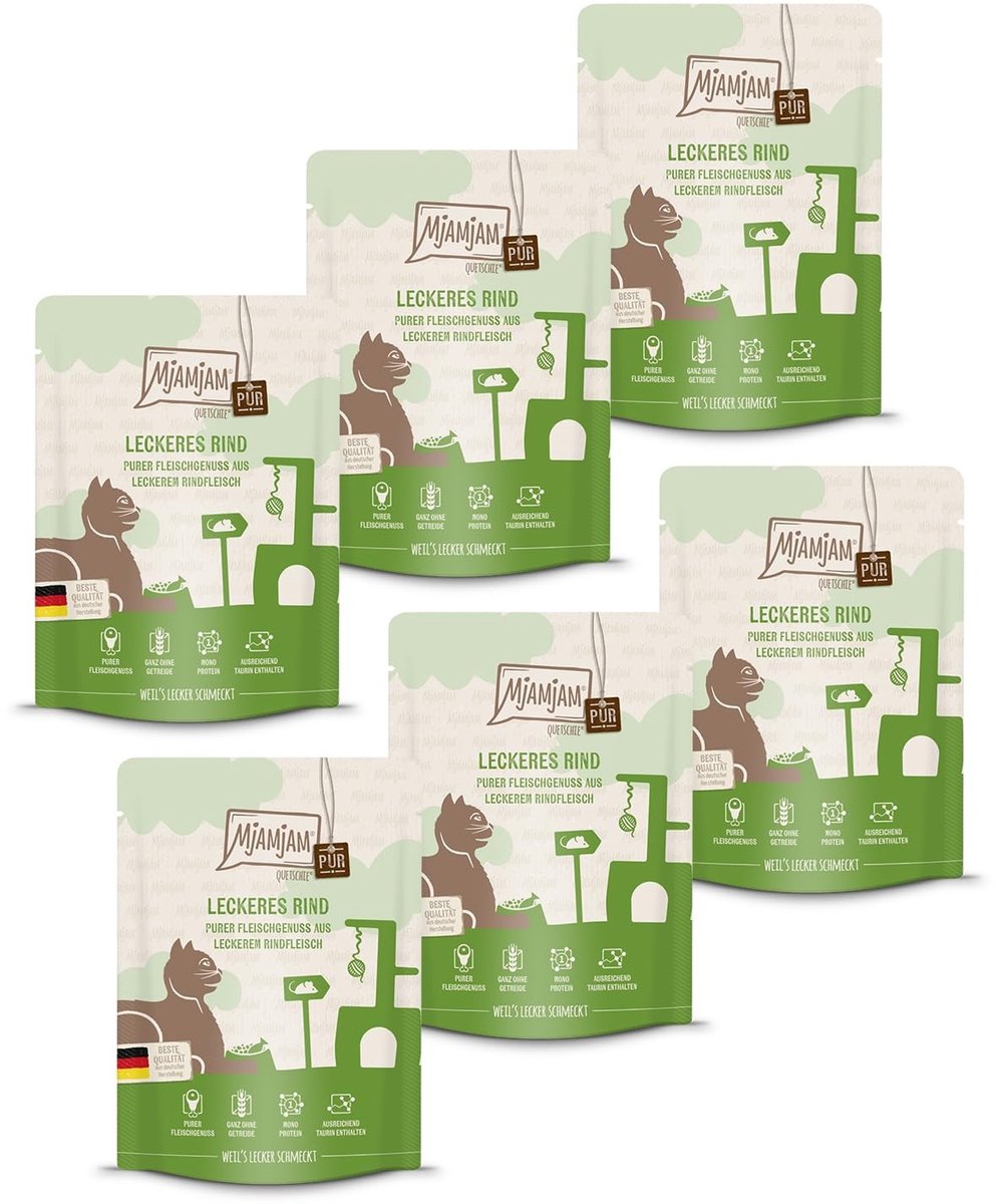 Solidchoice - Premium Natvoer voor Katten met Runder vlees, Graanvrij, 6 x 300 g