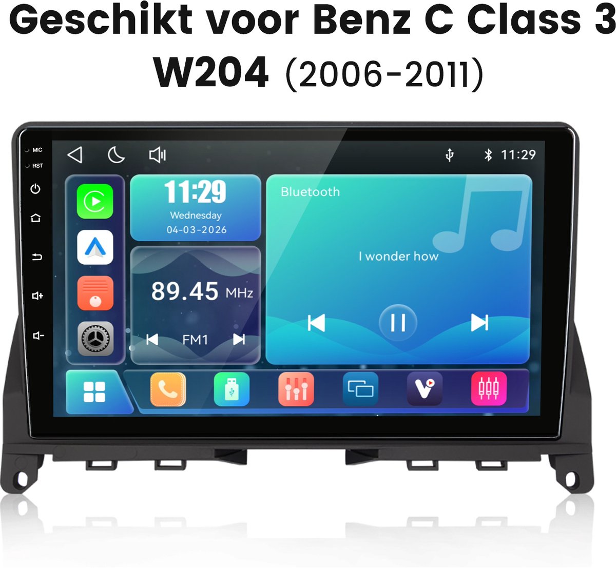 Cestovet Autoradio - Geschikt Voor Mercedes Benz C-Klasse W204 S204 - Draadloos Apple Carplay & Android Auto
