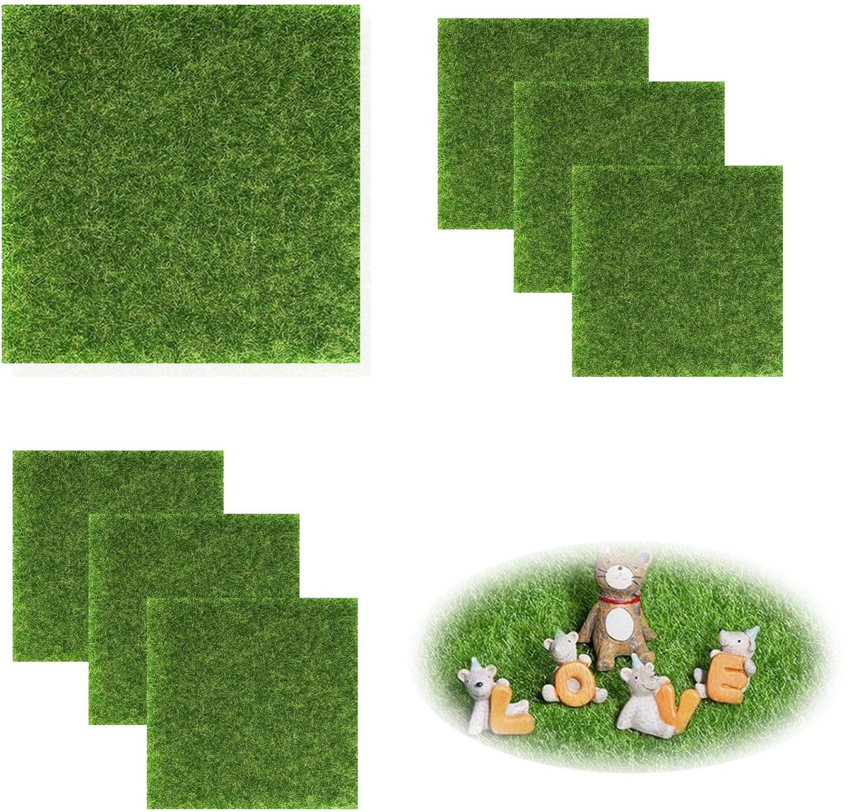 Solidchoice - Set van 8 Mini Kunstgras voor Tuin Decoratie