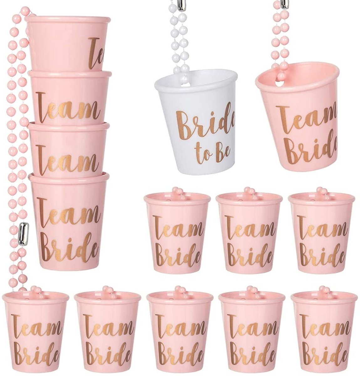 Solidchoice - Set van 14 Shotglazen met Ketting voor Feestjes